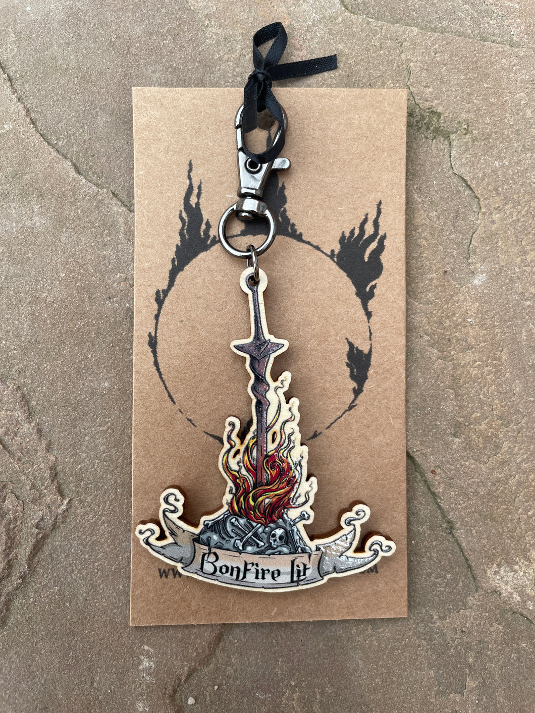 Bonfire Lit Wooden Charm