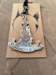 Bonfire Lit Wooden Charm