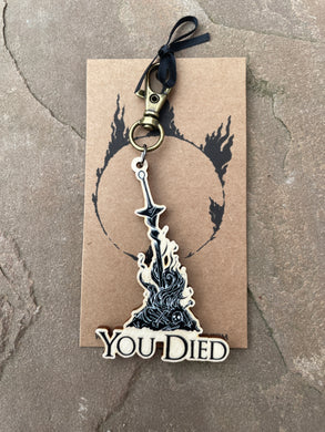 'You Died' Bonfire Wooden Charm