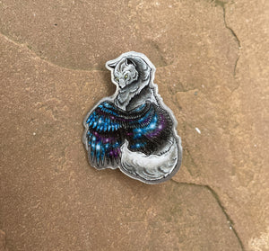 Winged Wolf Metal Pin Badge