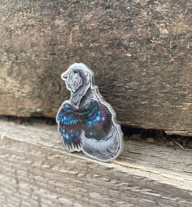 Winged Wolf Metal Pin Badge