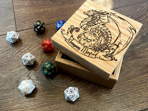 Dungeon Master Solid Oak 9cm Wooden Box
