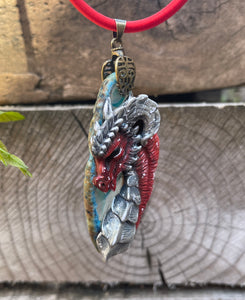 Noble Red Dragon Agate Pendant