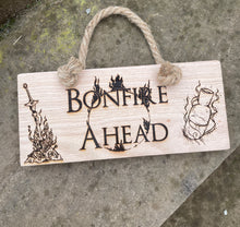Load image into Gallery viewer, Bonfire Ahead Wooden Hanging