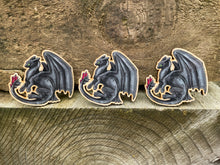 Load image into Gallery viewer, Black Dragon Wooden Pin Badge