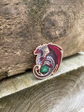Load image into Gallery viewer, D20 Dragon Wooden Pin