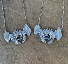 Load image into Gallery viewer, Dragon Embrace Pewter Pendant