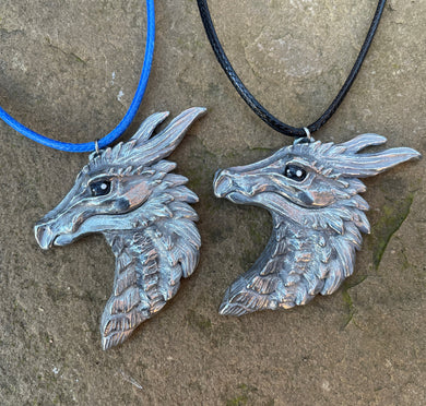 Dragon Head Pewter Pendant