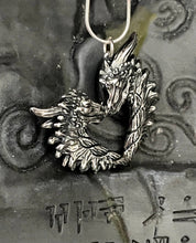 Load image into Gallery viewer, Sterling silver Love Dragon pendant
