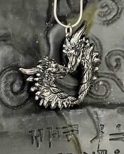 Sterling silver Love Dragon pendant