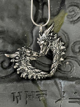 Load image into Gallery viewer, Sterling silver Love Dragon pendant