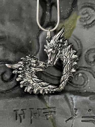 Sterling silver Love Dragon pendant