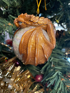 Golden Flower Dragon Bauble