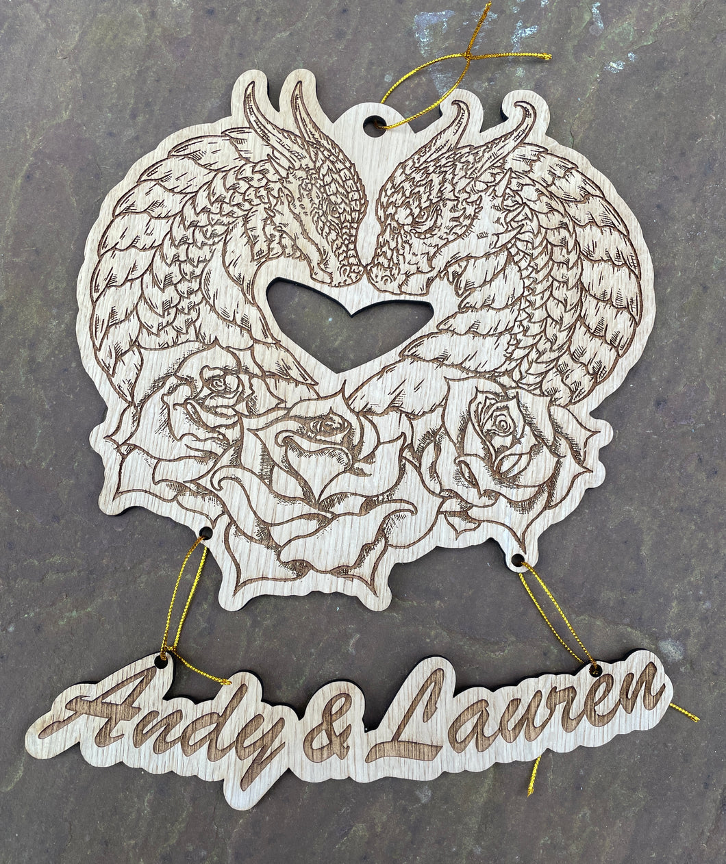 Love Dragons Valentine Wall Hanging (Customisable Names)