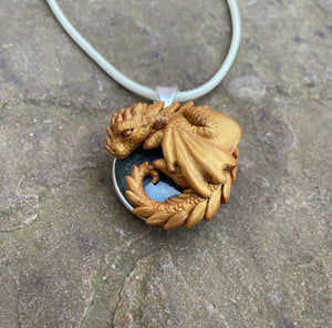 Little Labradorite Dragon Pendant (Custom Paint)