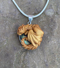 Load image into Gallery viewer, Little Labradorite Dragon Pendant (Custom Paint)