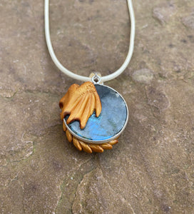 Little Labradorite Dragon Pendant (Custom Paint)