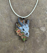 Load image into Gallery viewer, CUSTOM PAINTED Engraved Wooden Dragon Skull Pendant