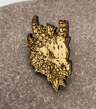 Load image into Gallery viewer, Dragon Skull Engraved Pin Badge