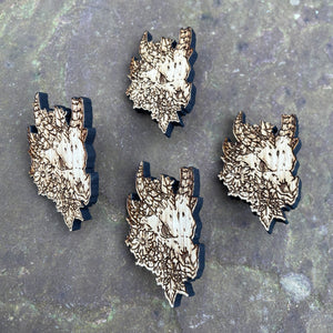 Dragon Skull Engraved Pin Badge