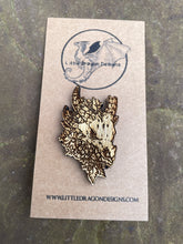 Load image into Gallery viewer, Dragon Skull Engraved Pin Badge
