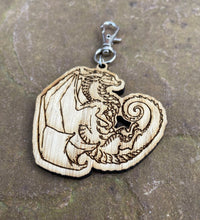 Load image into Gallery viewer, Floating Dragon Wooden Engraved Charm