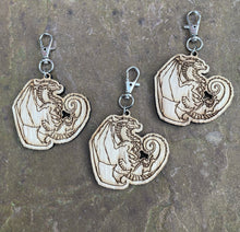 Load image into Gallery viewer, Floating Dragon Wooden Engraved Charm
