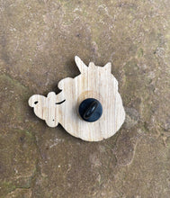 Load image into Gallery viewer, Flowing Unicorn Engraved Wooden Pin Badge