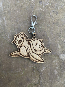 Plush Lapras Engraved Wooden Charm