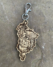 Load image into Gallery viewer, Dice Dragon Engraved Wooden Charm