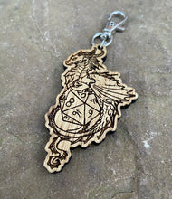 Load image into Gallery viewer, Dice Dragon Engraved Wooden Charm