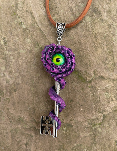 Purple Kraken Key Pendant