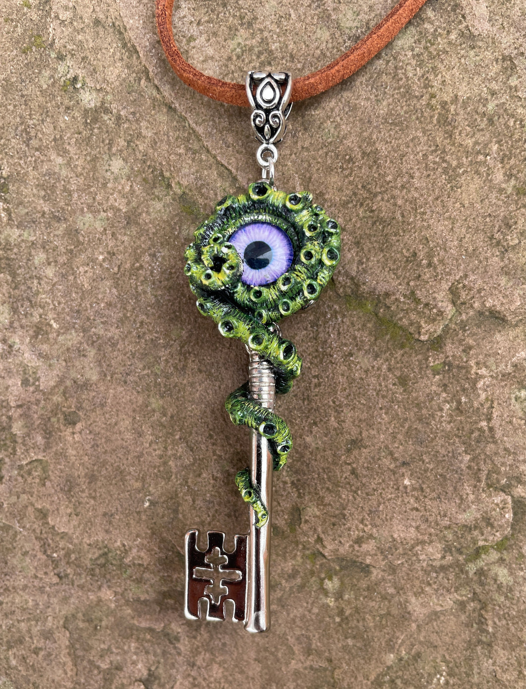 Seaweed Green Kraken Key Pendant