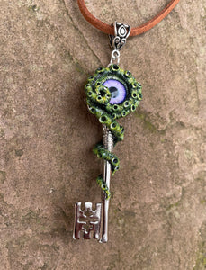 Seaweed Green Kraken Key Pendant