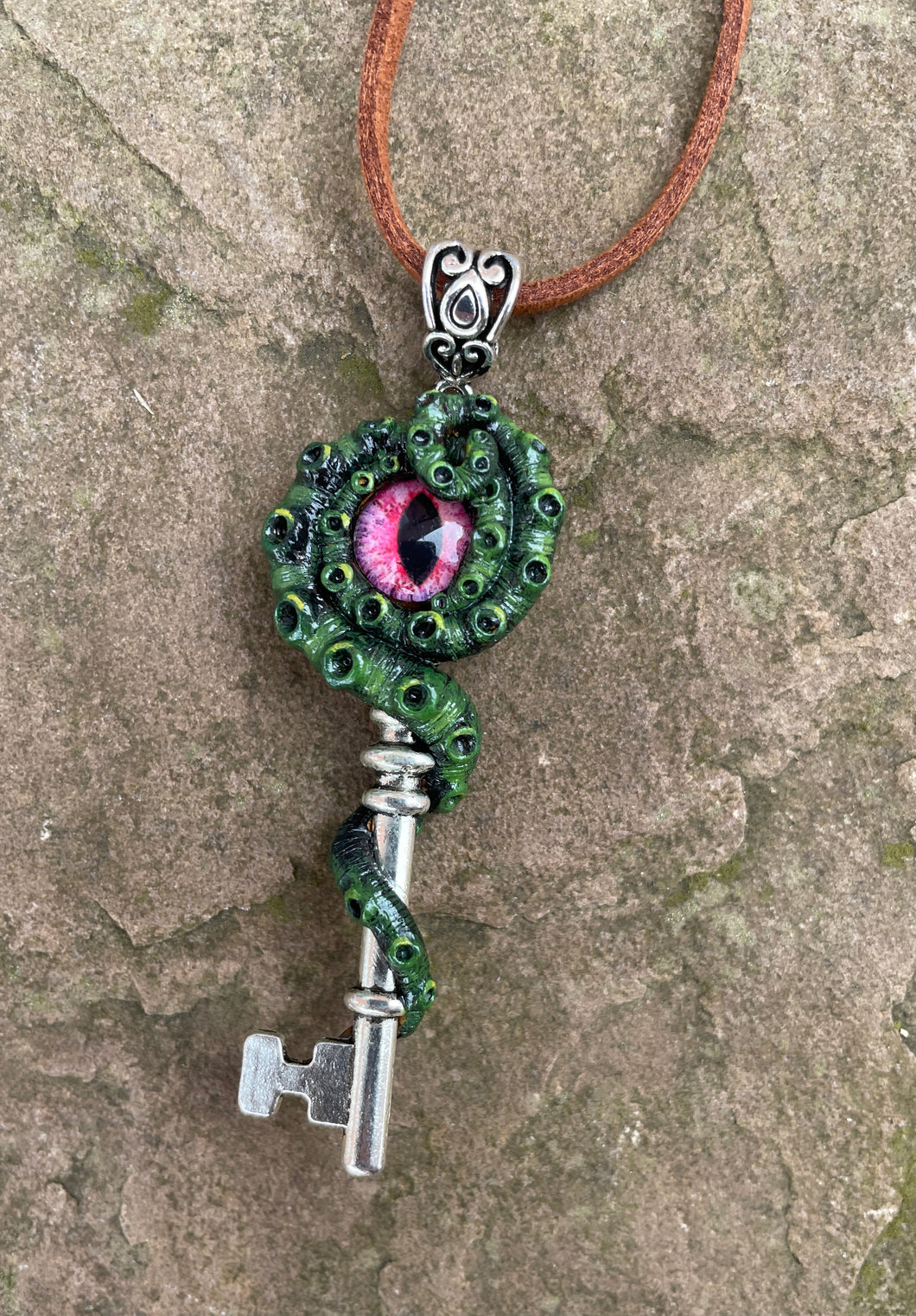 Red Eyed Kraken Key Pendant