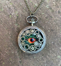 Load image into Gallery viewer, Green Steampunk Pocket Watcher