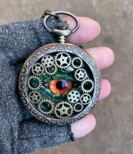 Load image into Gallery viewer, Green Steampunk Pocket Watcher