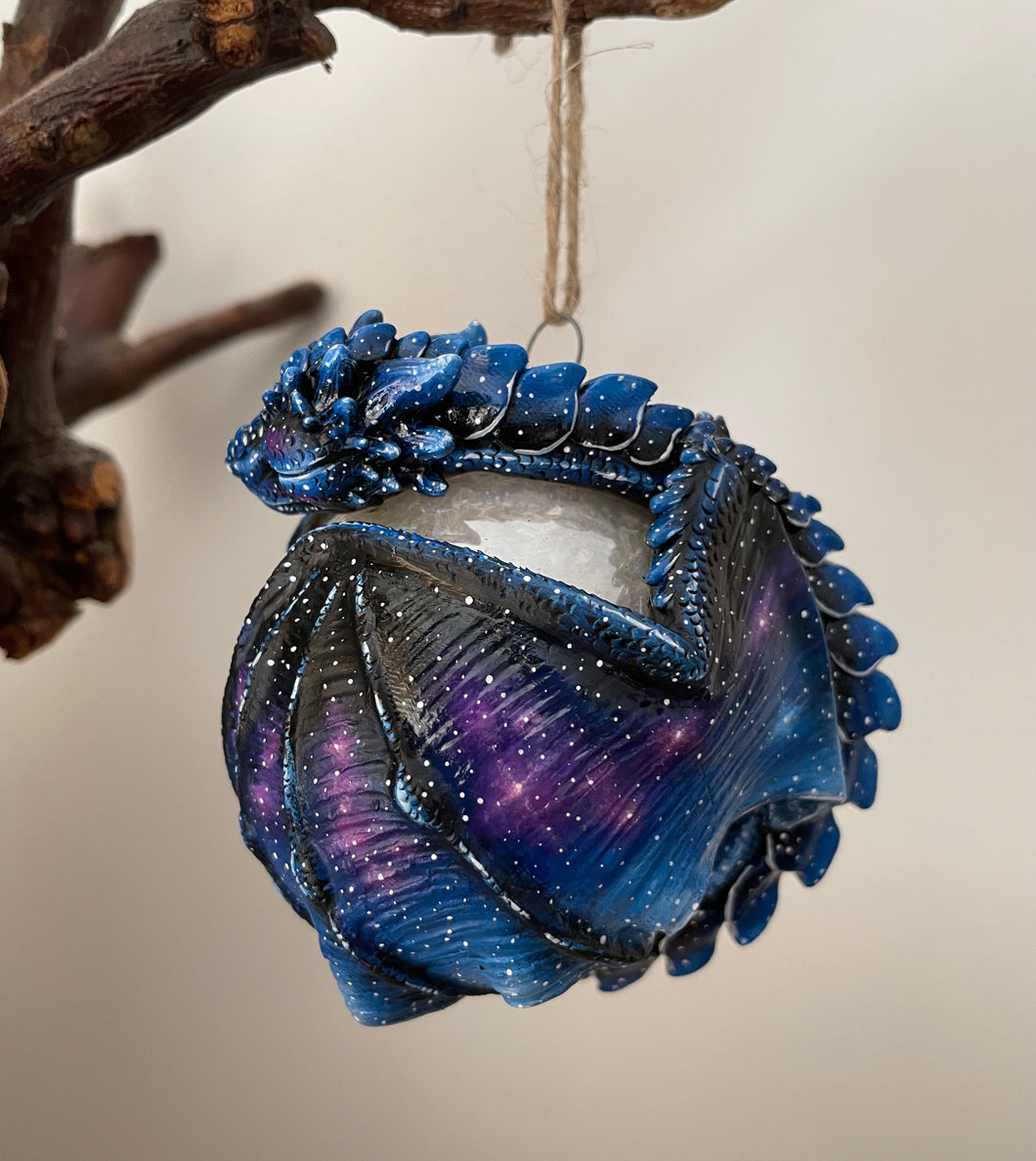 Sleepy Galaxy Dragon Bauble