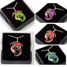 Load image into Gallery viewer, Choose your Colours: Guardian Dragon Pewter Pendant