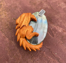 Load image into Gallery viewer, Labradorite Dragon Pendant (Custom Painted)