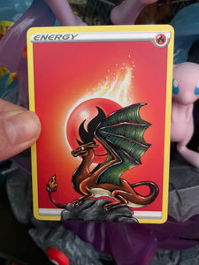 Perching Charizard Painted Energy Card