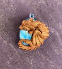 Load image into Gallery viewer, Labradorite Dragon Pendant (Custom Painted)